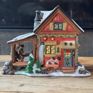 Victorian Village Collectibles 2001 Old Towne Sawmill Lit Porcelain Christmas